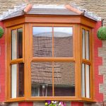 Oak colour mock sash window