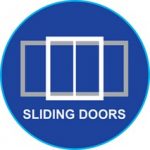 sliding doors blue icon
