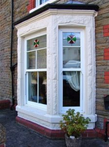 White uPVC sliding sash windows