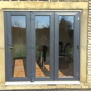 grey double glazed bi folding doors