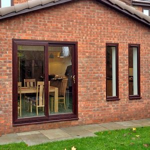 rosewood double glazed patio sliding doors