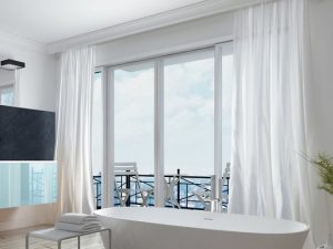 internal view of sliding patio door