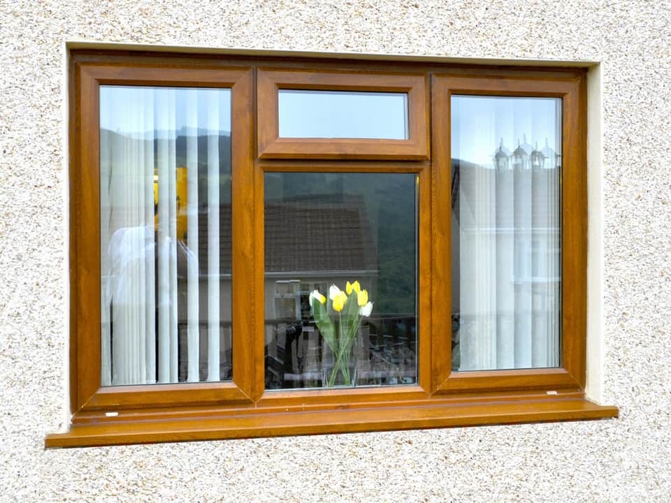 Oak colour uPVC windows