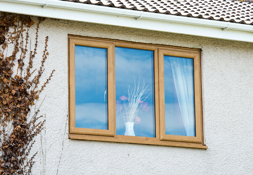 Oak effect uPVC casement style windows