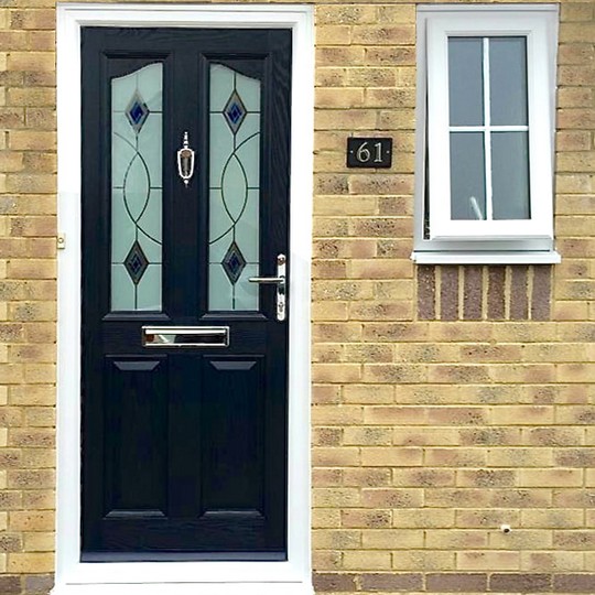 black composite front door