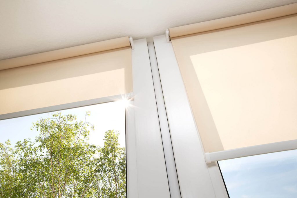 Cream roller blinds