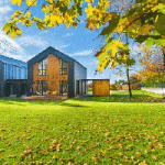 Modern house with double glazed aluminium windows