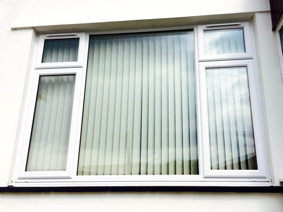 uPVC windows with vertical blinds