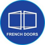 french doors blue icon