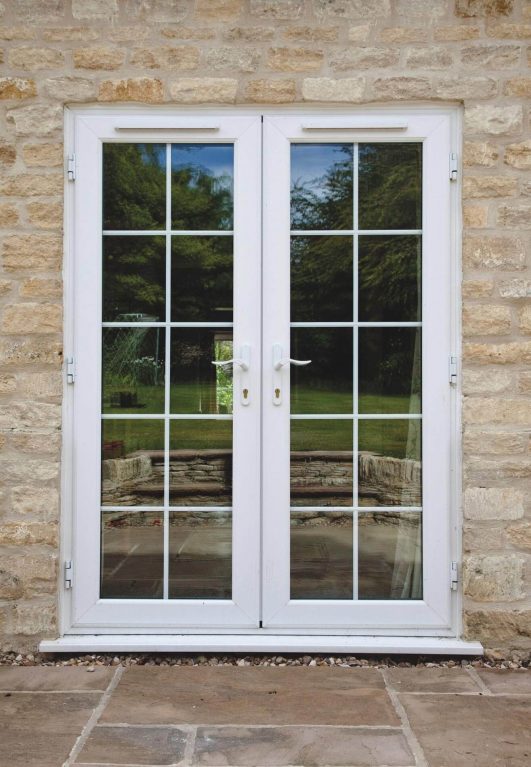 French doors with traditional details