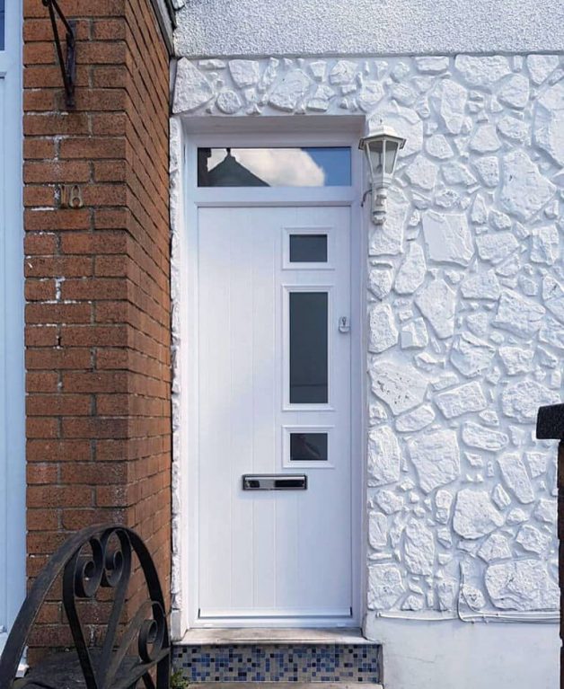 Front door composite in white