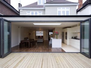 grey aluminium bifolding extension