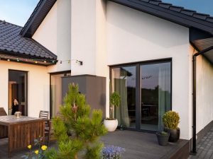 grey aluminium patio doors