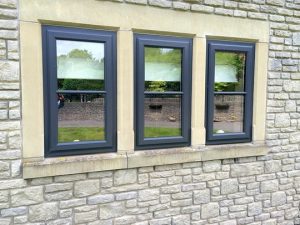 grey double glazed single windows