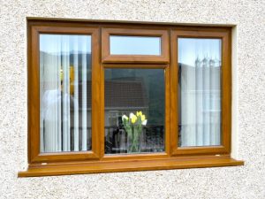oak effect double glazed front window