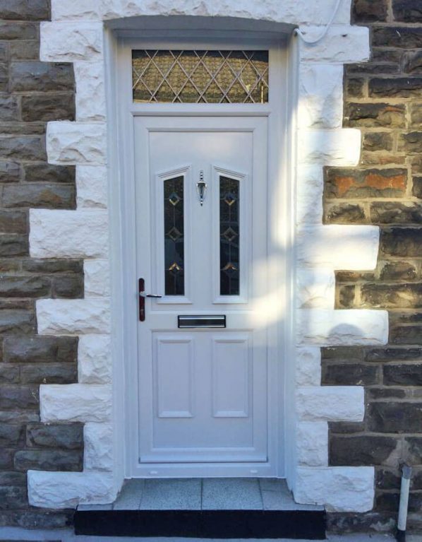 A white uPVC front door
