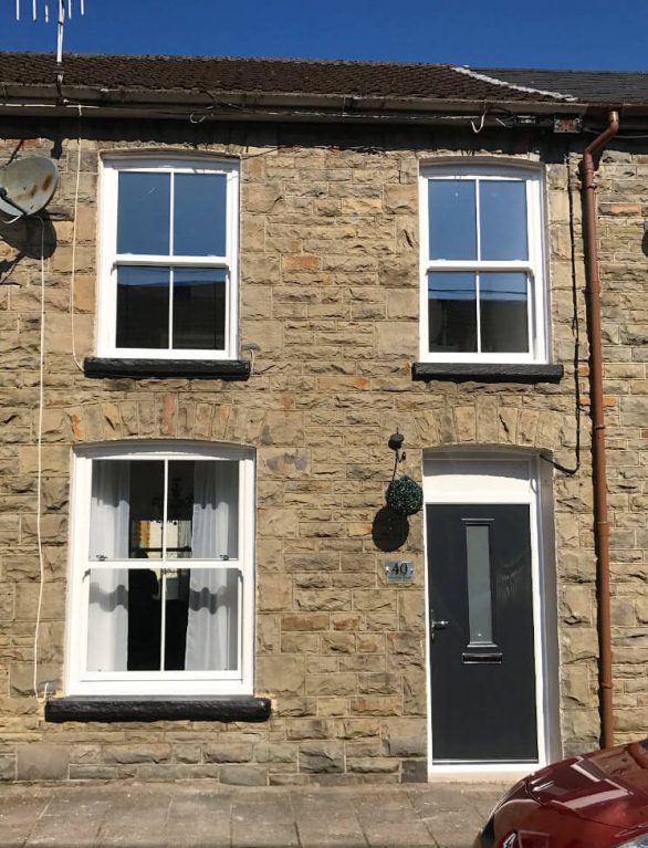 White sash windows for terraced home