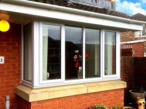 white double glazed bay window