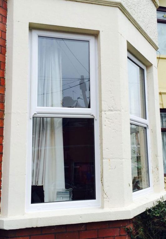 Mock sash windows in white uPVC