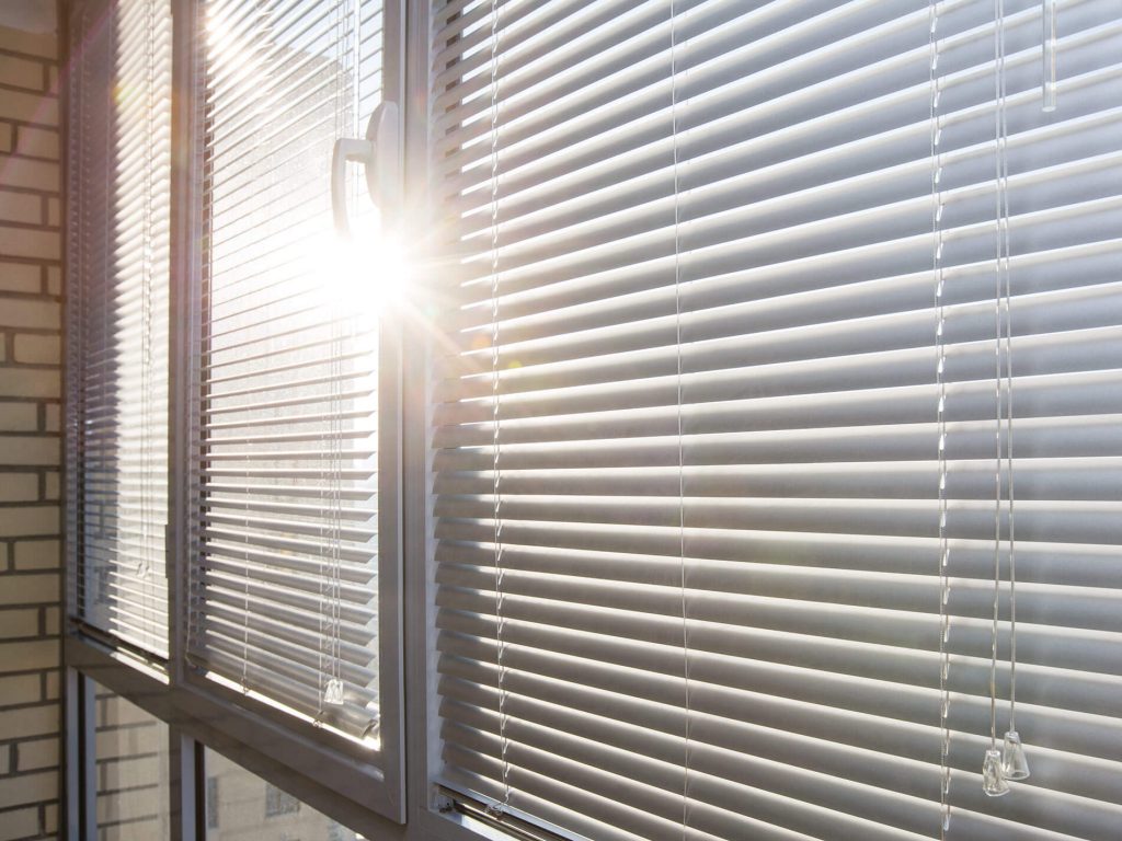 Window blinds fitted to a window