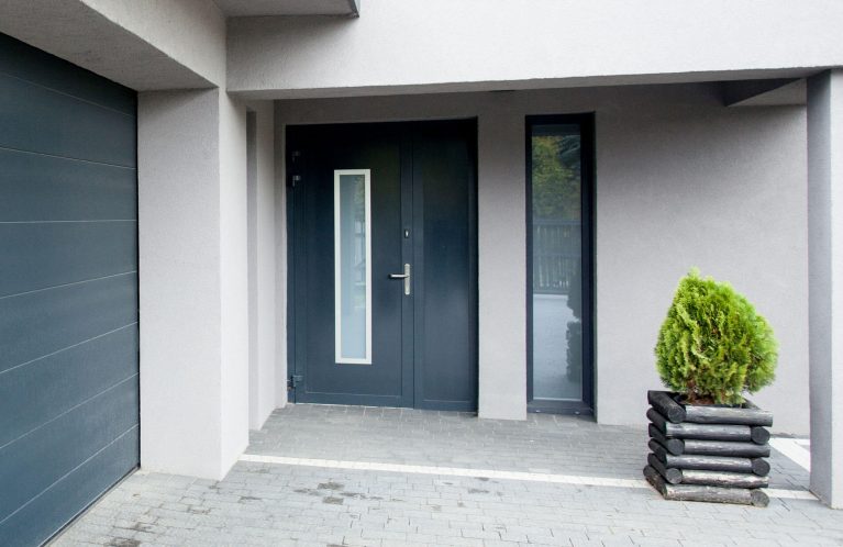 Entrance door made using durable aluminium