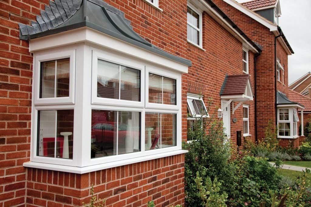 Double glazed bay style windows in white