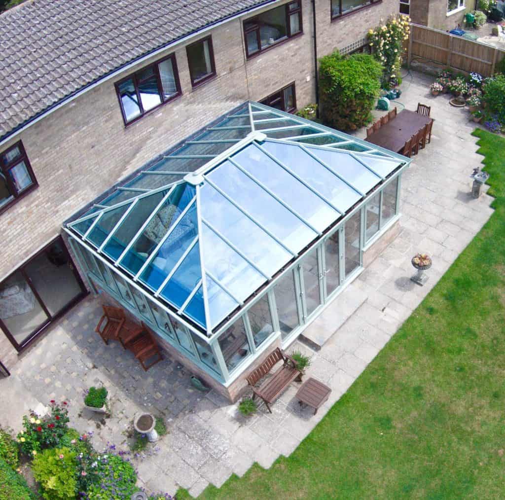 A large edwardian conservatory with glazed roof