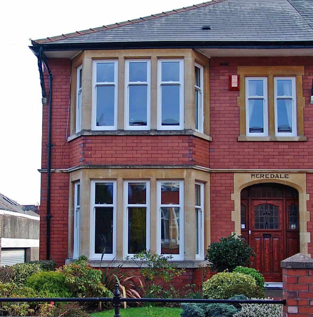 Sliding sash windows in white