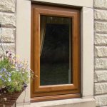 Brown uPVC window with double glazing