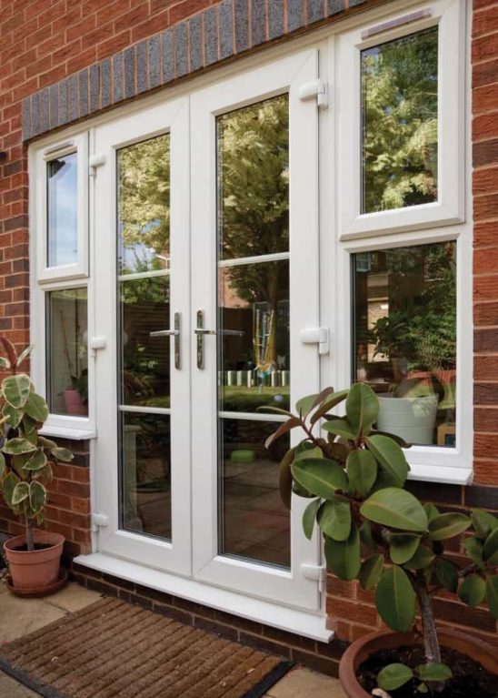 French doors in white uPVC