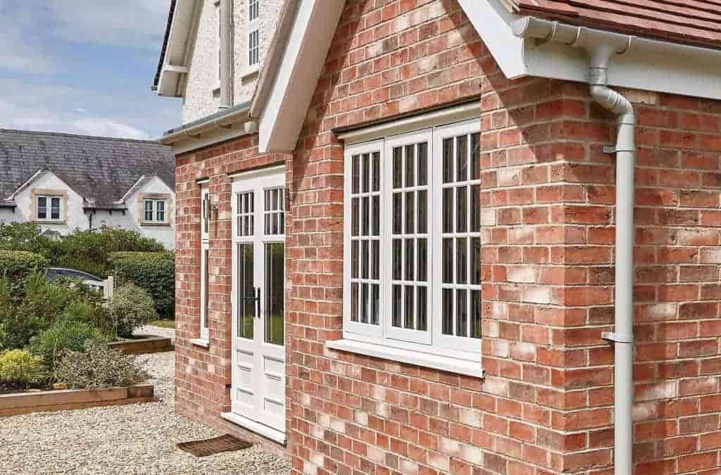 Flush sash white windows