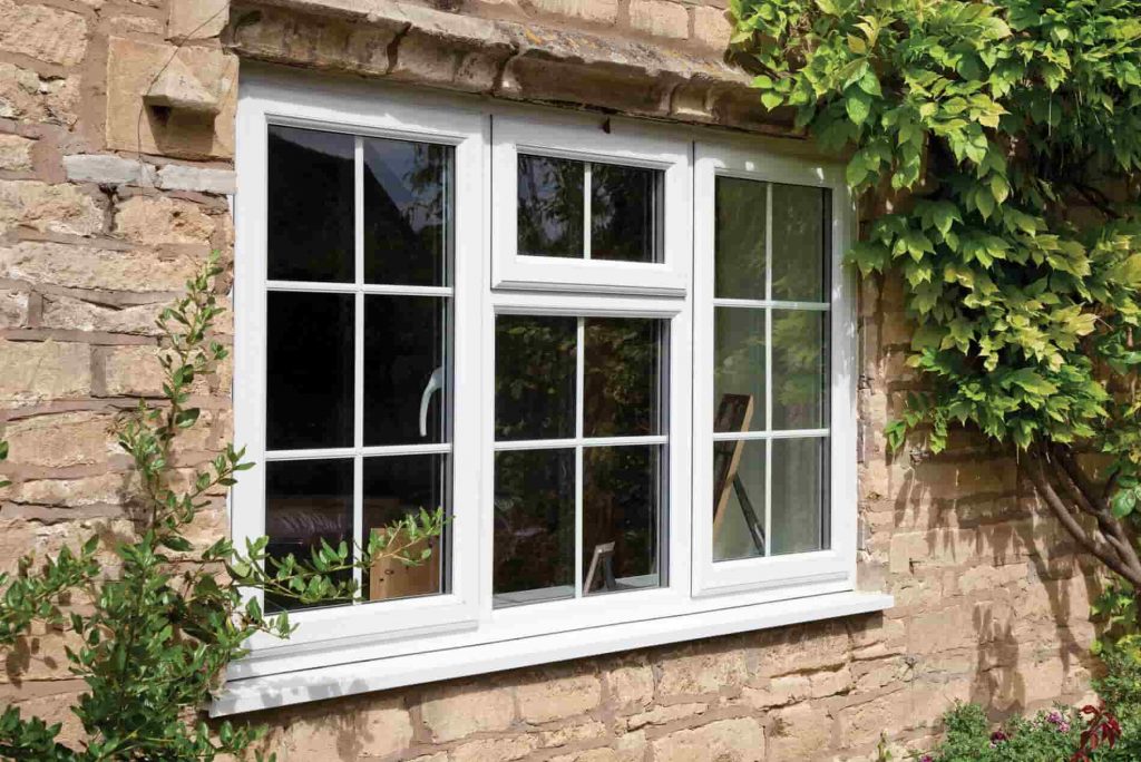 Double glazed windows in casement style