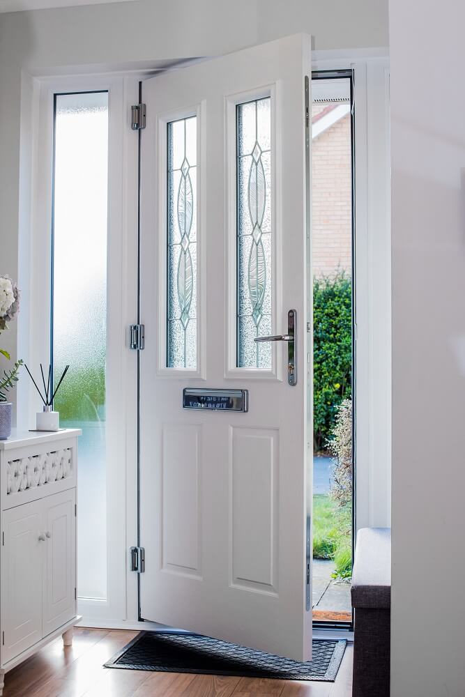 Inside of white composite door