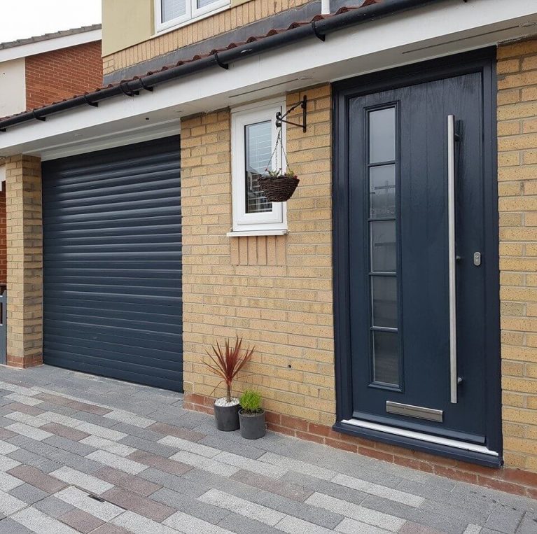 Modern composite door and garage