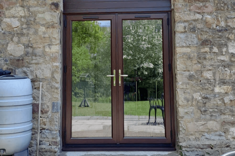 uPVC french doors with timber effect