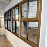 Timber effect windows in showroom