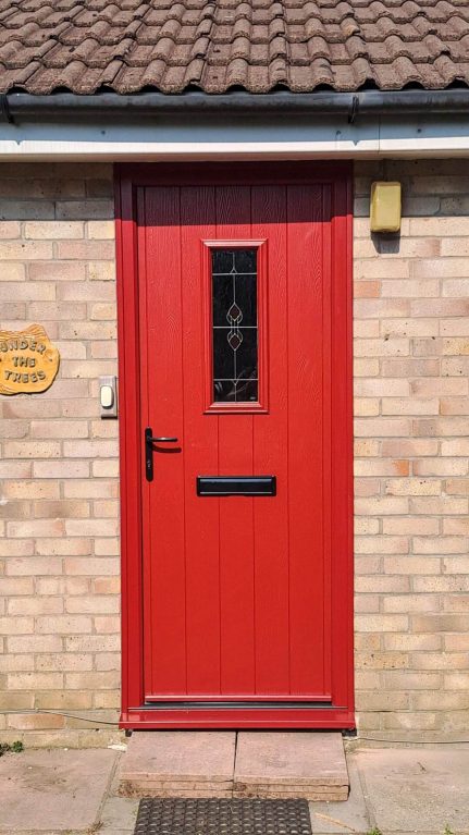 Endurance composite door in rich red